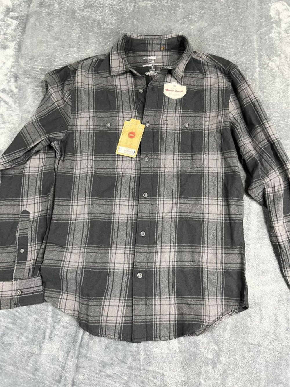 Urban Pipeline Multicolor Gray Plaid Ultimate Flannel Shirt NWT S